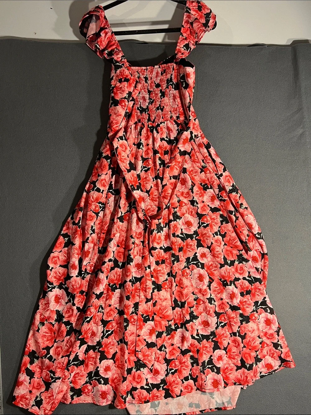 Grace Karin Black Maxi Dress with Red Floral Print - Picture 4 of 10